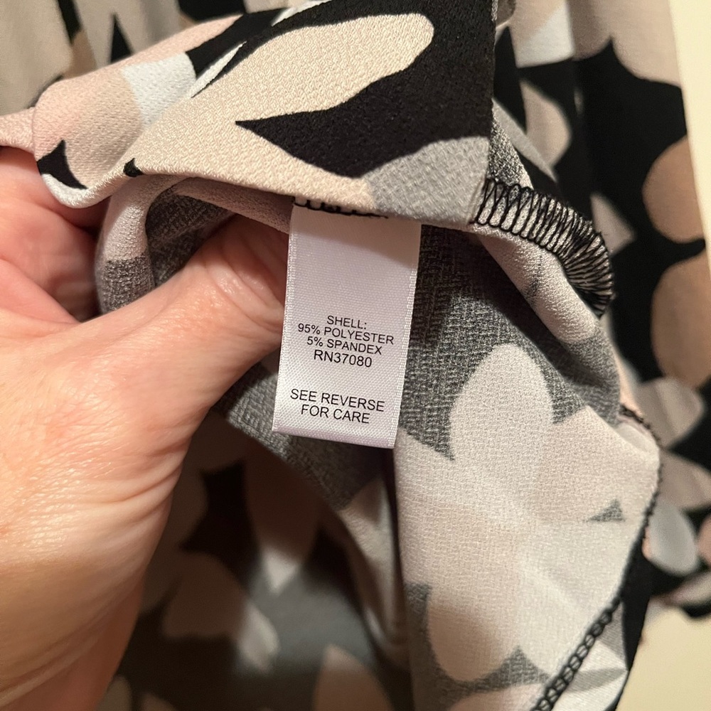 Cato Floral Pattern Tie Neck Top - Picture 6 of 8